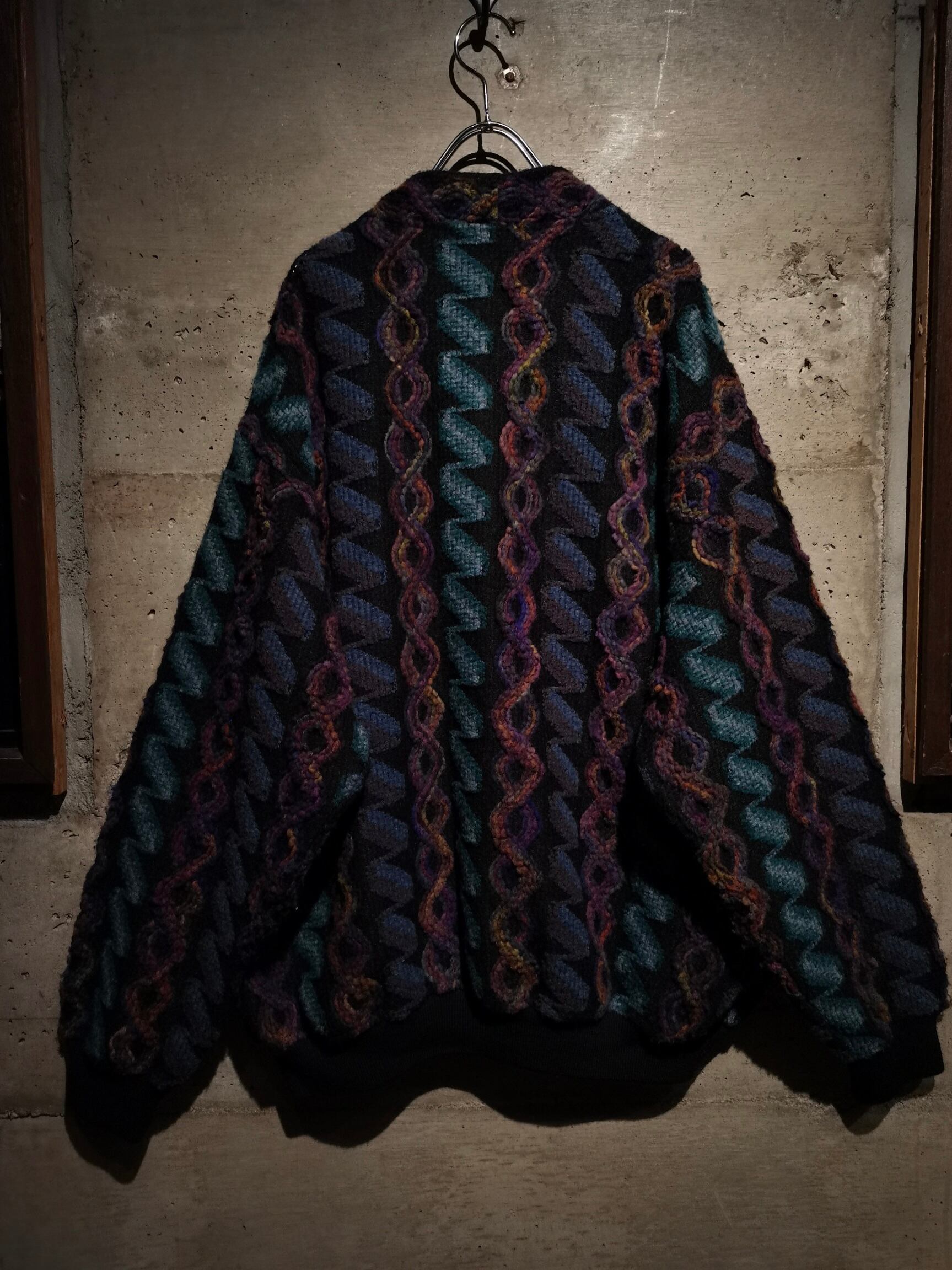 Caka】Beautiful Gradation Multi Pattern Vintage Loose Mohair