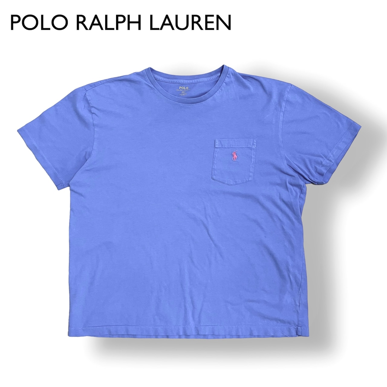 【POLO RALPH LAUREN】XL ビッグシルエット ポケットTシャツ 刺繍ロゴ ワンポイント ポケt ポロ ラルフローレン シングルステッチ 半袖 夏物 US古着