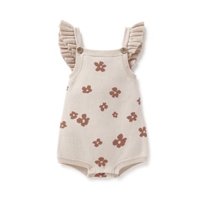 ASTER & OAK / Flower Knit Romper_Pastel Parchment(1y)