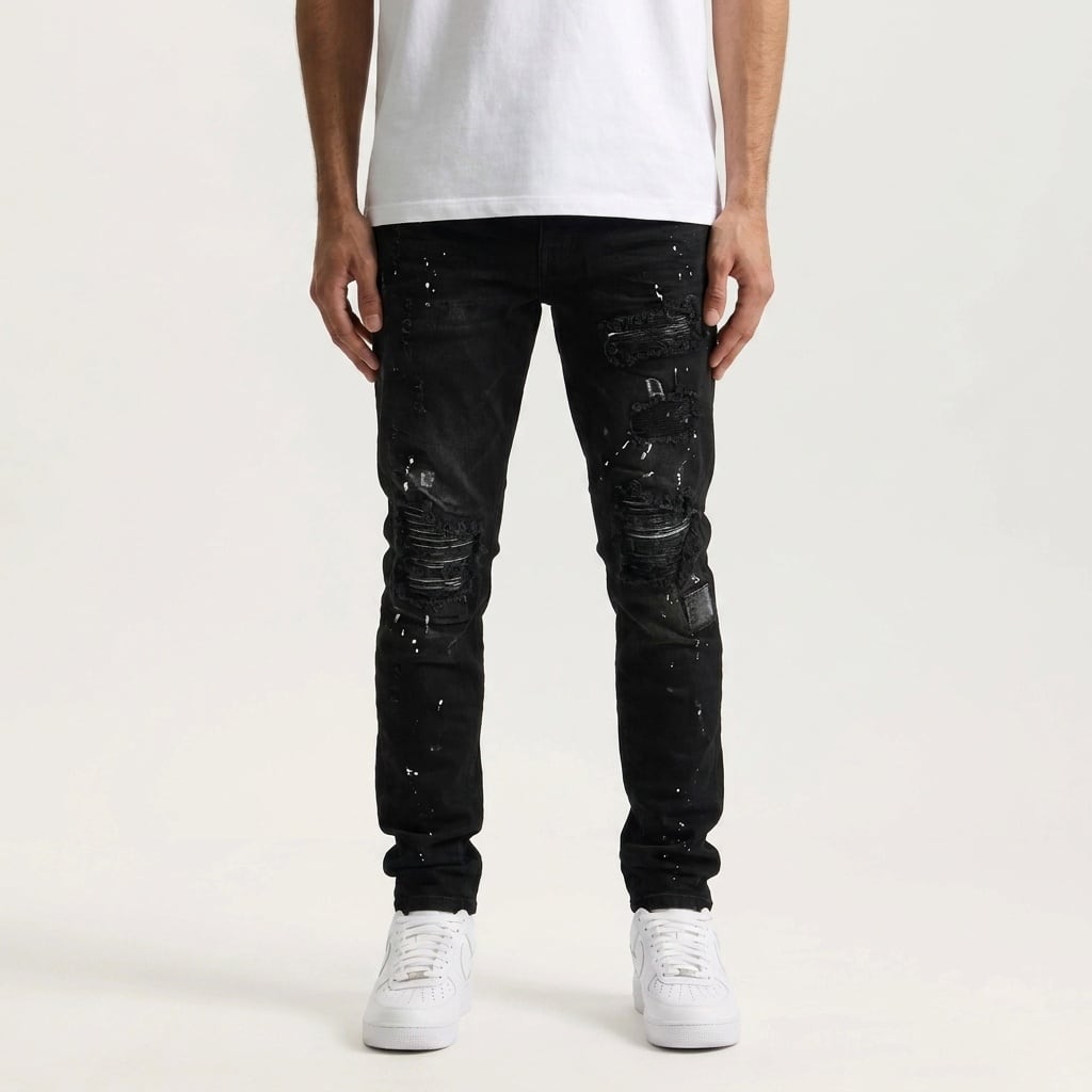 BLACK ARMOR ZIP DENIM | B4DRIP