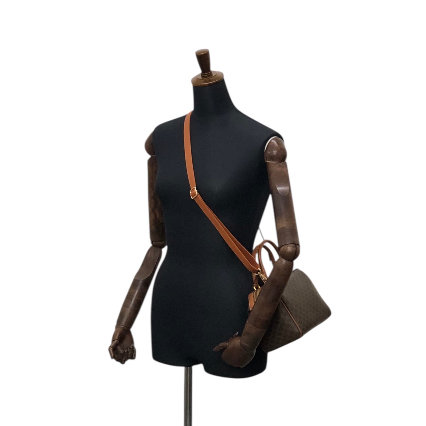 CELINE/セリーヌ ミニショルダーバッグ マカダム レザー CELINE セリーヌ マカダム ショルダーバッグ ブラック PVCレザー ミニ