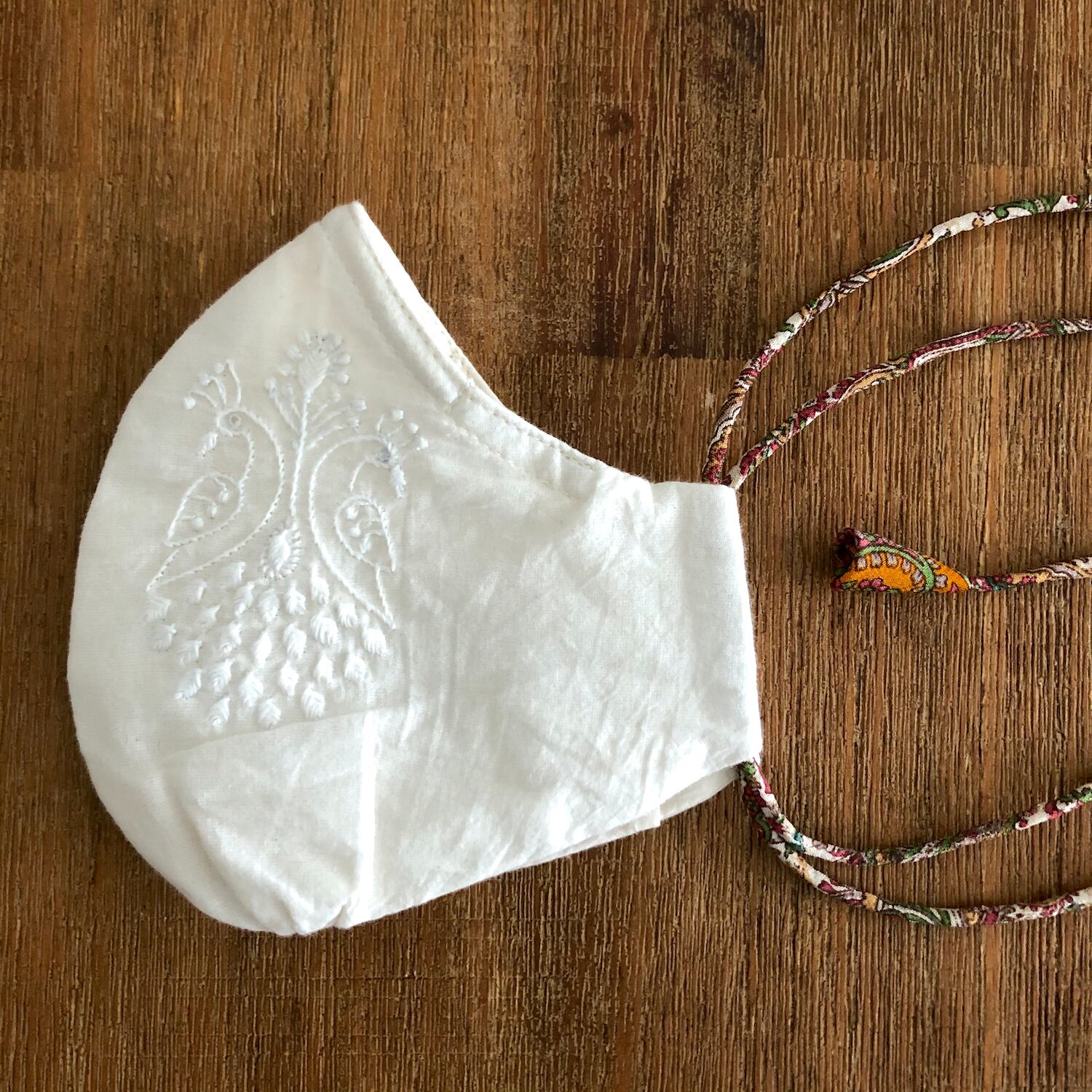 刺繍入りインド綿マスク|チカンカリA