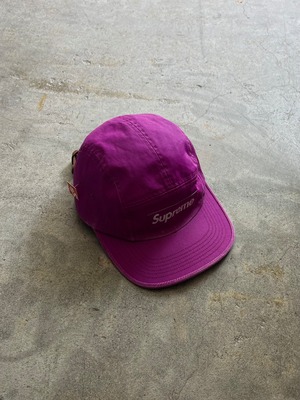 Supreme 5パネル キャンプキャップ レザーストラップ パープル