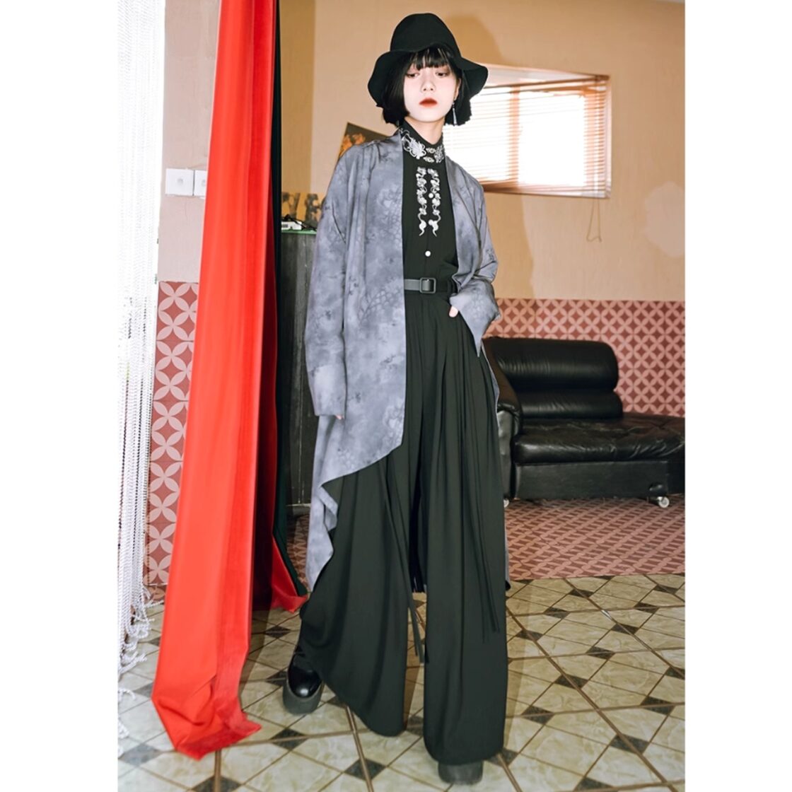 みのり】古怪舎 チャイナ風 袴パンツ 漢服 ガウチョ M - パンツ