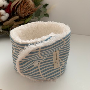 もくもくstripe blueのモフモフマフラー/long