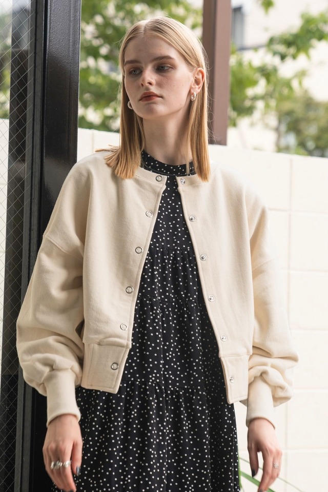 WILLFULLY  ring button short cropped sweat リングボタンショートクロップドスウェット　Lemon