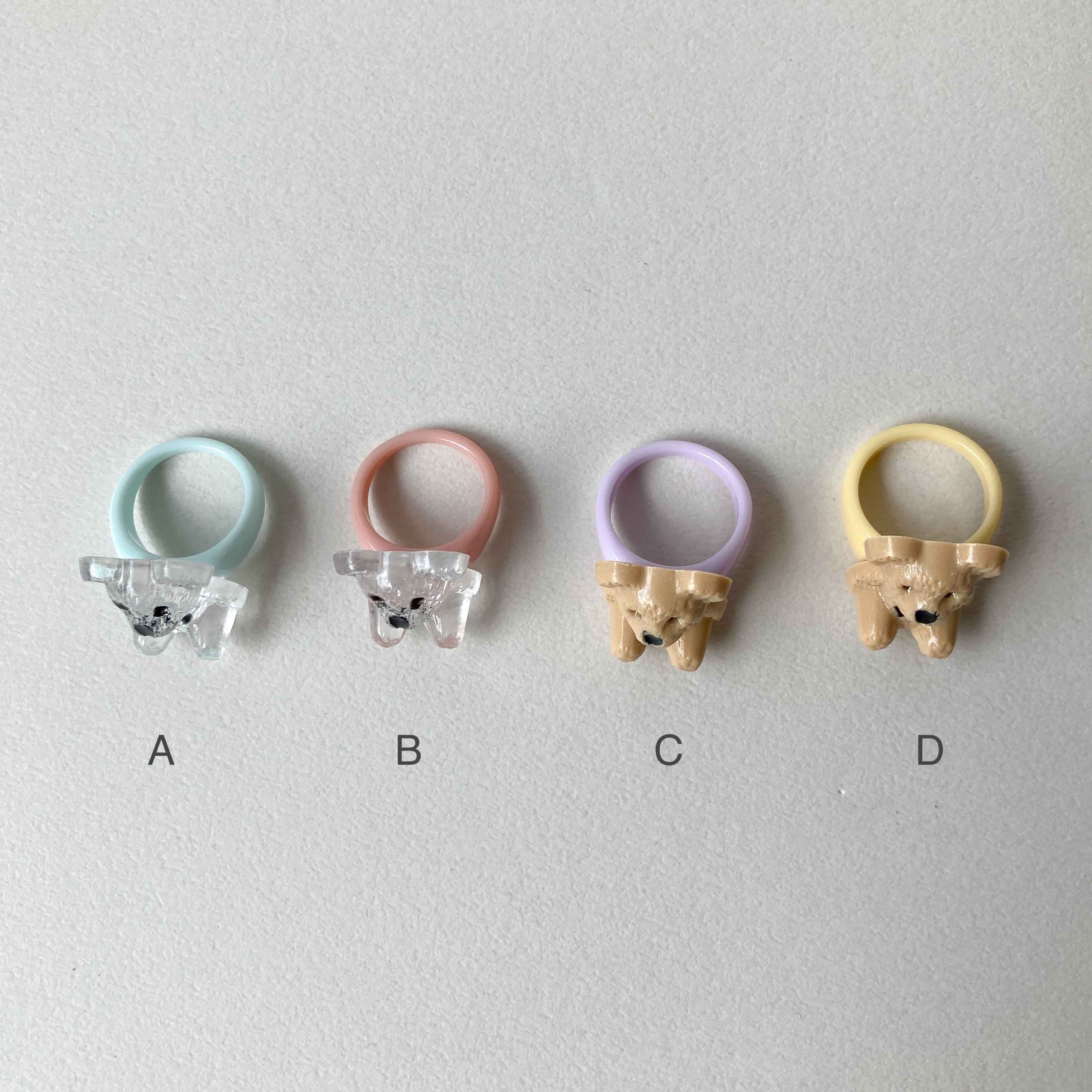 再入荷〉おすわりクマのキッズリング | Dua-アクセサリーパーツショップ
