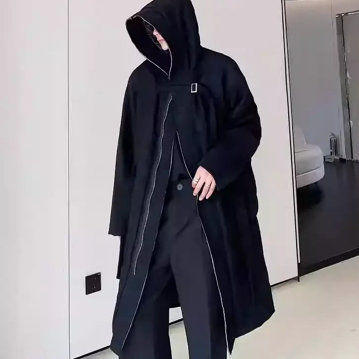 ベルト付きロング丈フーデッドコート 1color MOJ0102