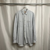 80s USA BANANA REPUBLIC ストライプ 胸ポケット 長袖シャツ XL