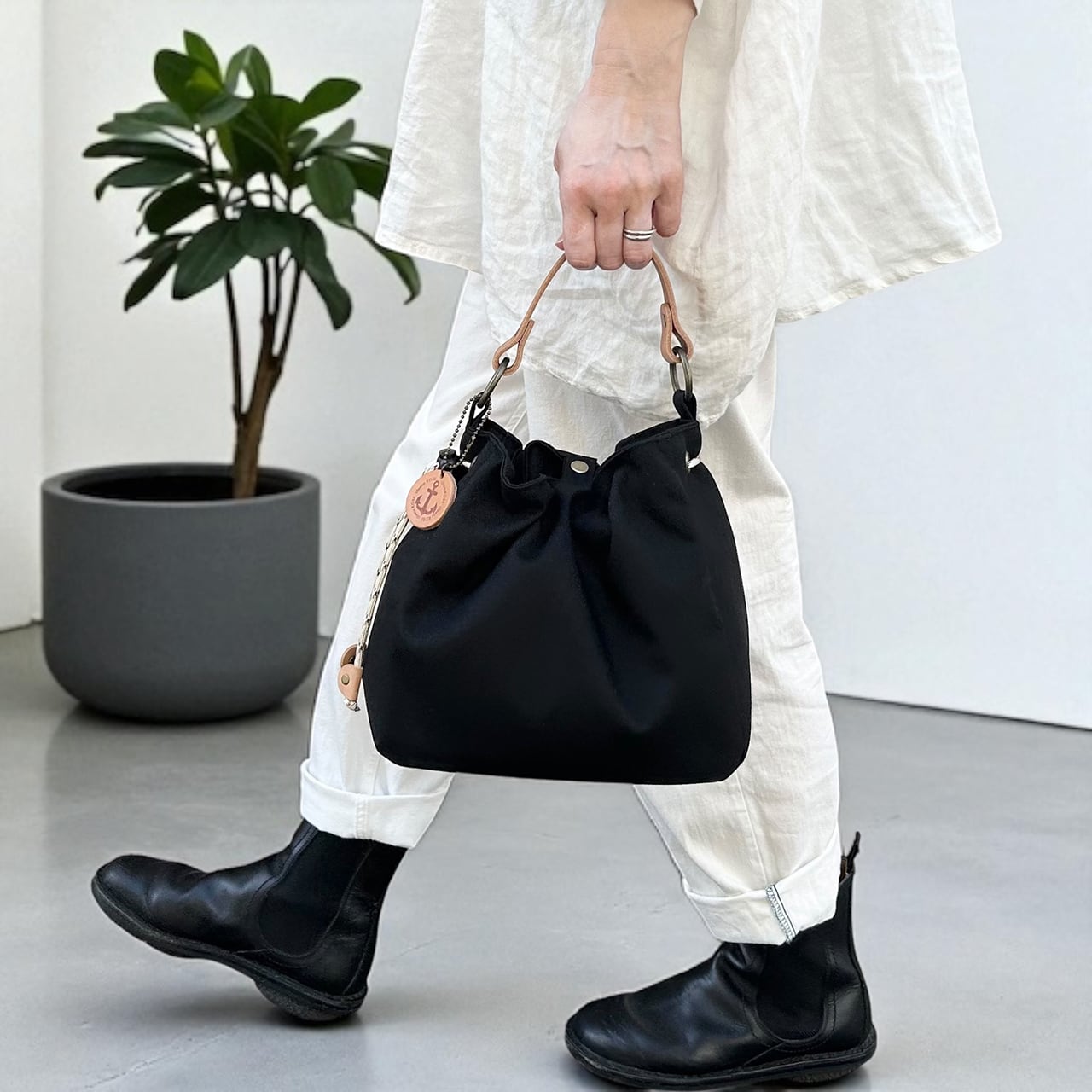 BALON mini:ブラック×ベージュ(CORDURA 撥水加工ナイロン素材バッグ)