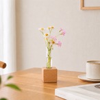 オークのキューブ一輪挿し フラワーベース 木製