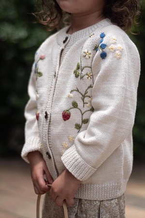 素敵な - cardigan Strawberry / Bredal Shirley Marshmellow 12m 9m, カーディガン