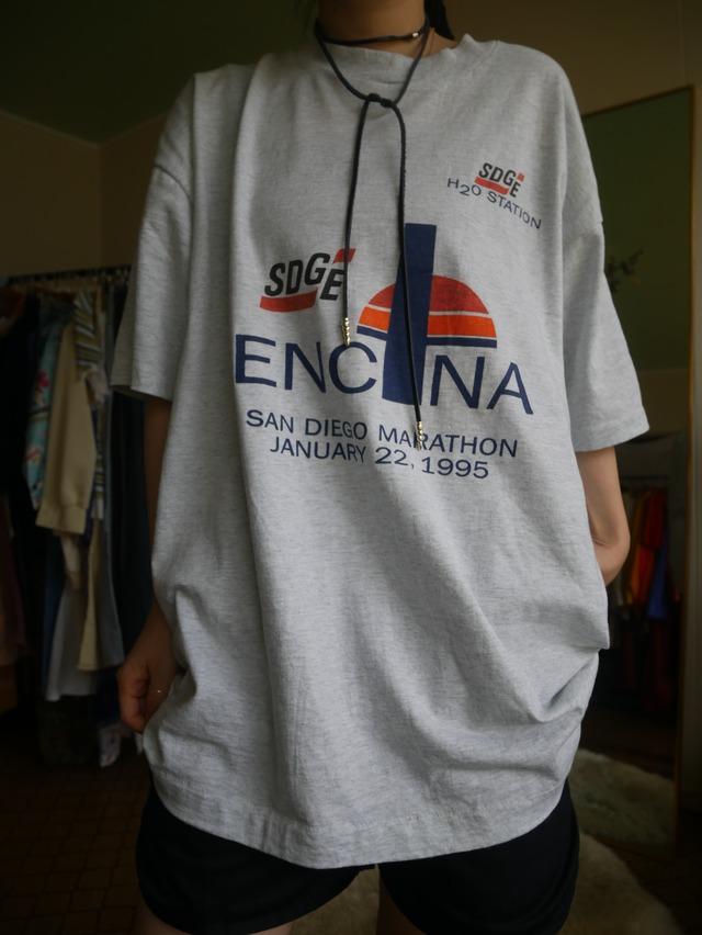 90s Fruit of the Loom USA Made San Diego Marathon T-Shirt Gray XL