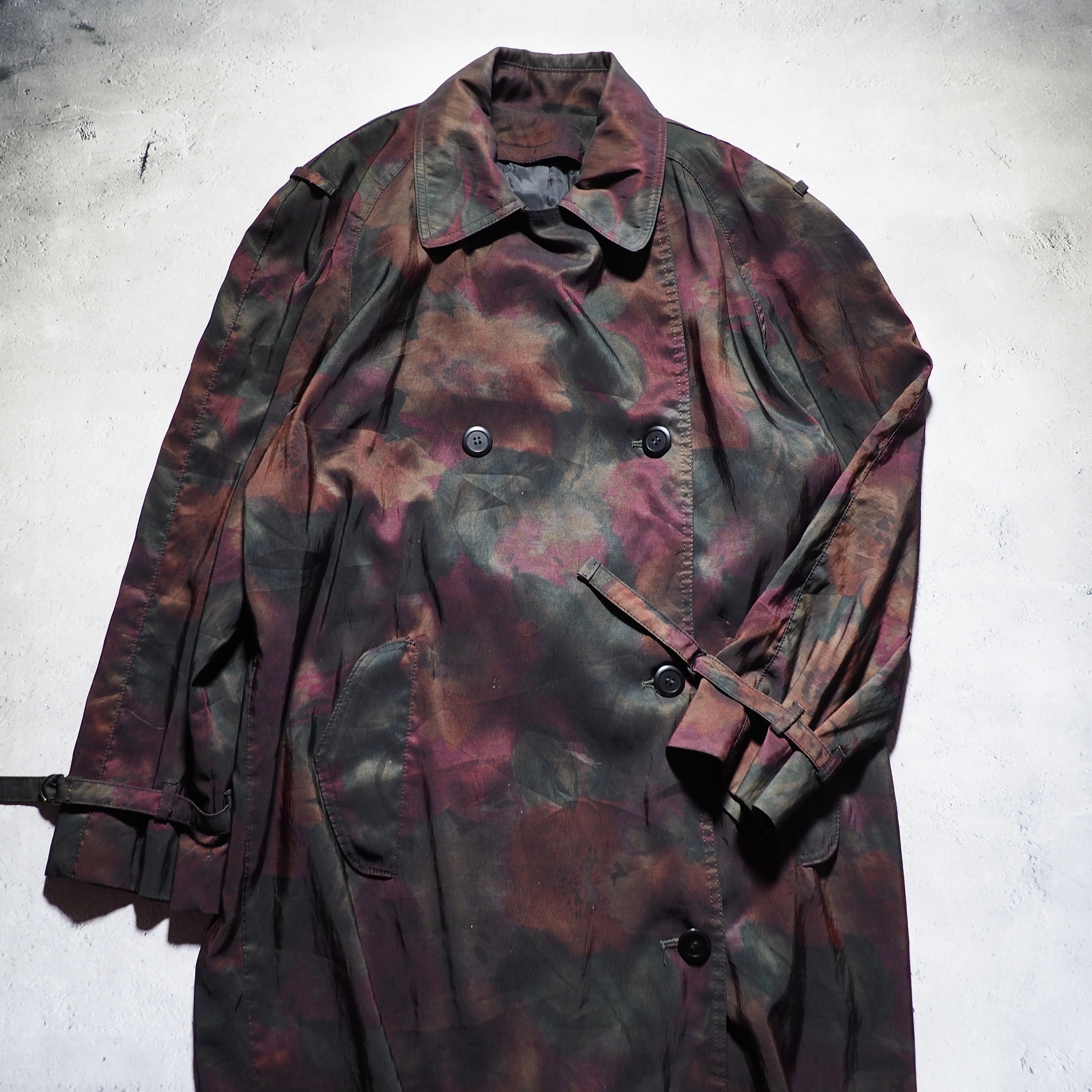 1990s Beautiful Bewitching Flower painted vintage Spring long coat (made in Usa)