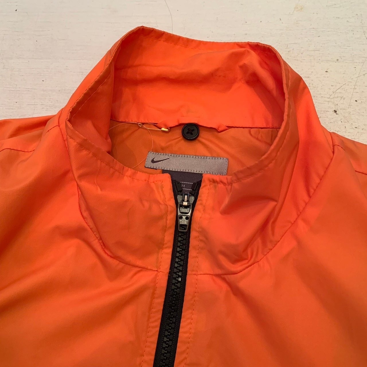“NIKE” 「CLIMA-FIT」00's~ orange×black polyester pocket design zip-up jacket