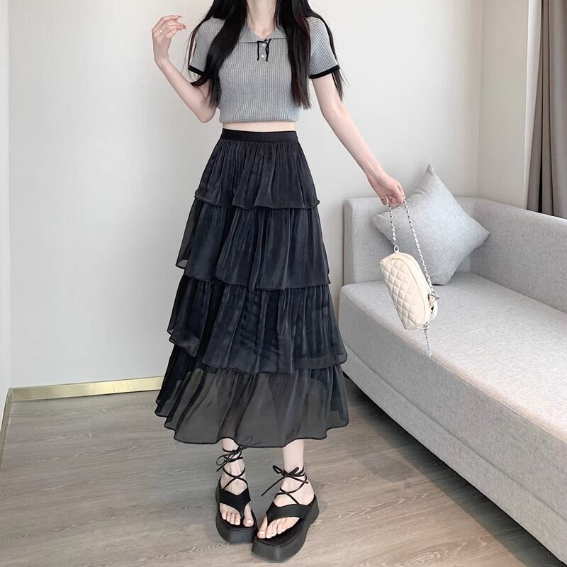 新品定価48万円タグ付き イタリア製シルクシフォンティアードフリル  