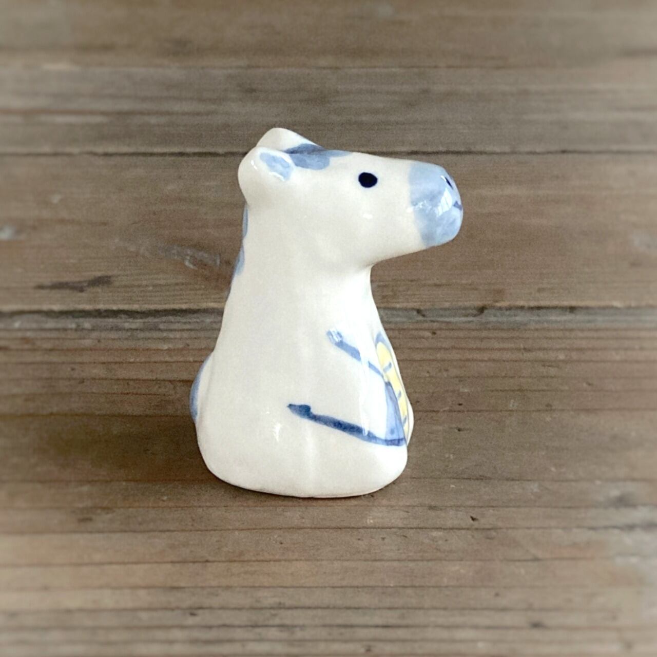 まねきうま　出会い運　(染付・上絵)