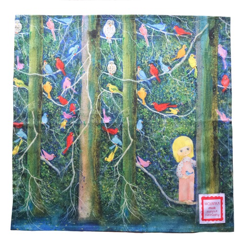 tapestry handkerchief "bird land"