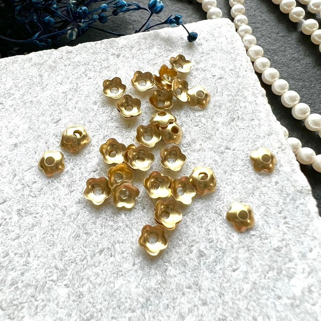 50個】4mm花ビーズキャップ A | LuceMinette ルシェミネット