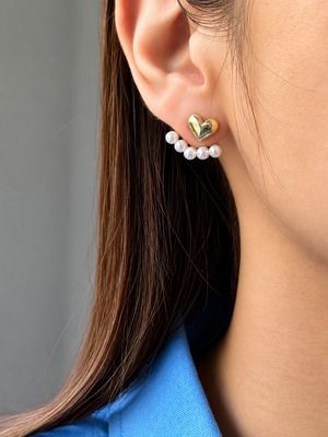 ハートパールピアス AMITY