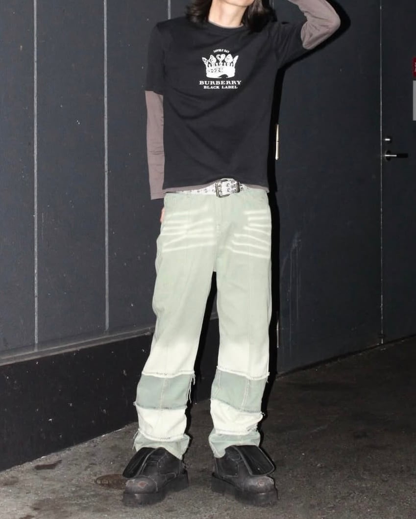 USED 2tone Design Denim Pants