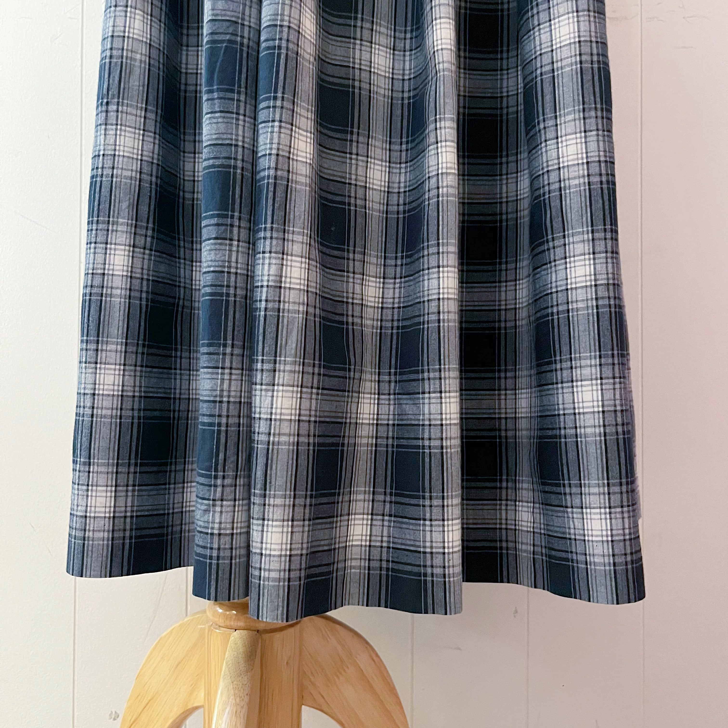 black check gather skirt