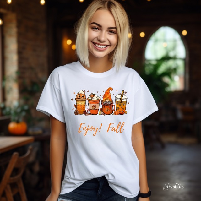 Enjoy! Fall Tシャツ おしゃれ秋Tシャツ