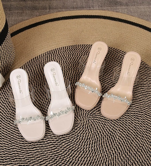 レディース サンダル ハイヒール 太ヒール ラインストーン かわいい 大人可愛い きれいめ シンプル カジュアル 上品 おしゃれ エレガント ラブリー キュート ガーリー セクシー 華やか 無地 デート お出かけ パーティー イベント レストラン 韓国 コーデ スタイル 高見え モテ 22.5cm 23.0cm 23.5cm 24.0cm 24.5cm 25.0cm 22.0cm 21.05cm ホワイト アプリコット