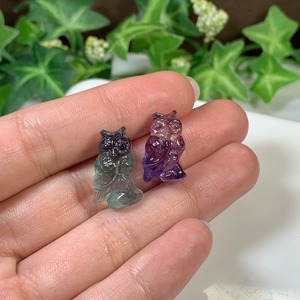 18.可愛いペア･小さいフローライトふくろう