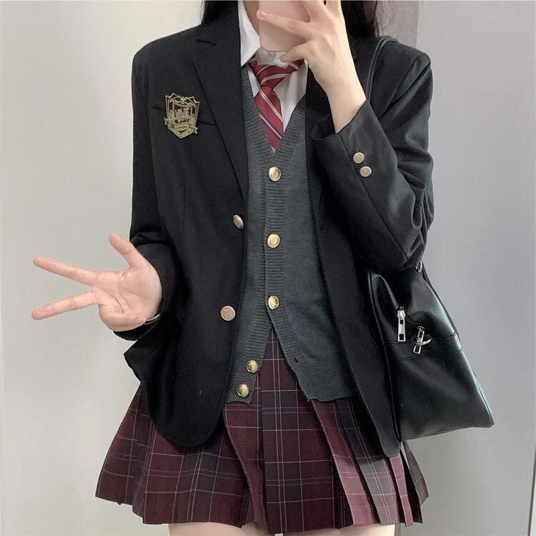 高校　制服　ベスト　ブレザー　スカート　ネクタイ ブレザー スカート ベスト 女子高生 制服 5点セット 学生服 女子高生