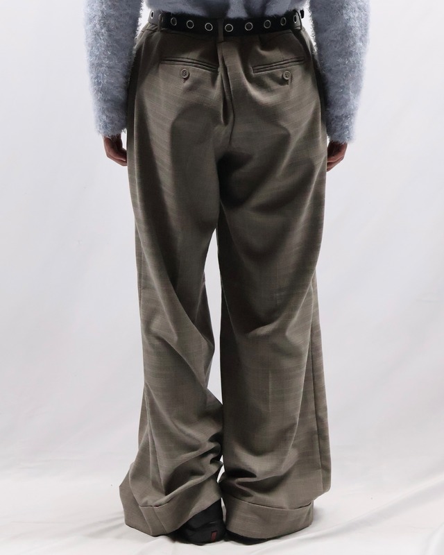 check wide straight double slacks