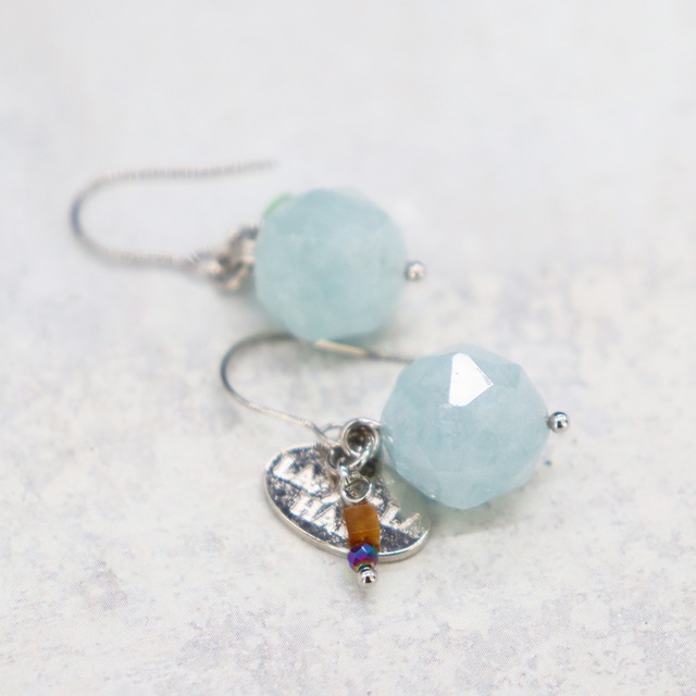 【Deep Sea Party】アクアマリン ピアス