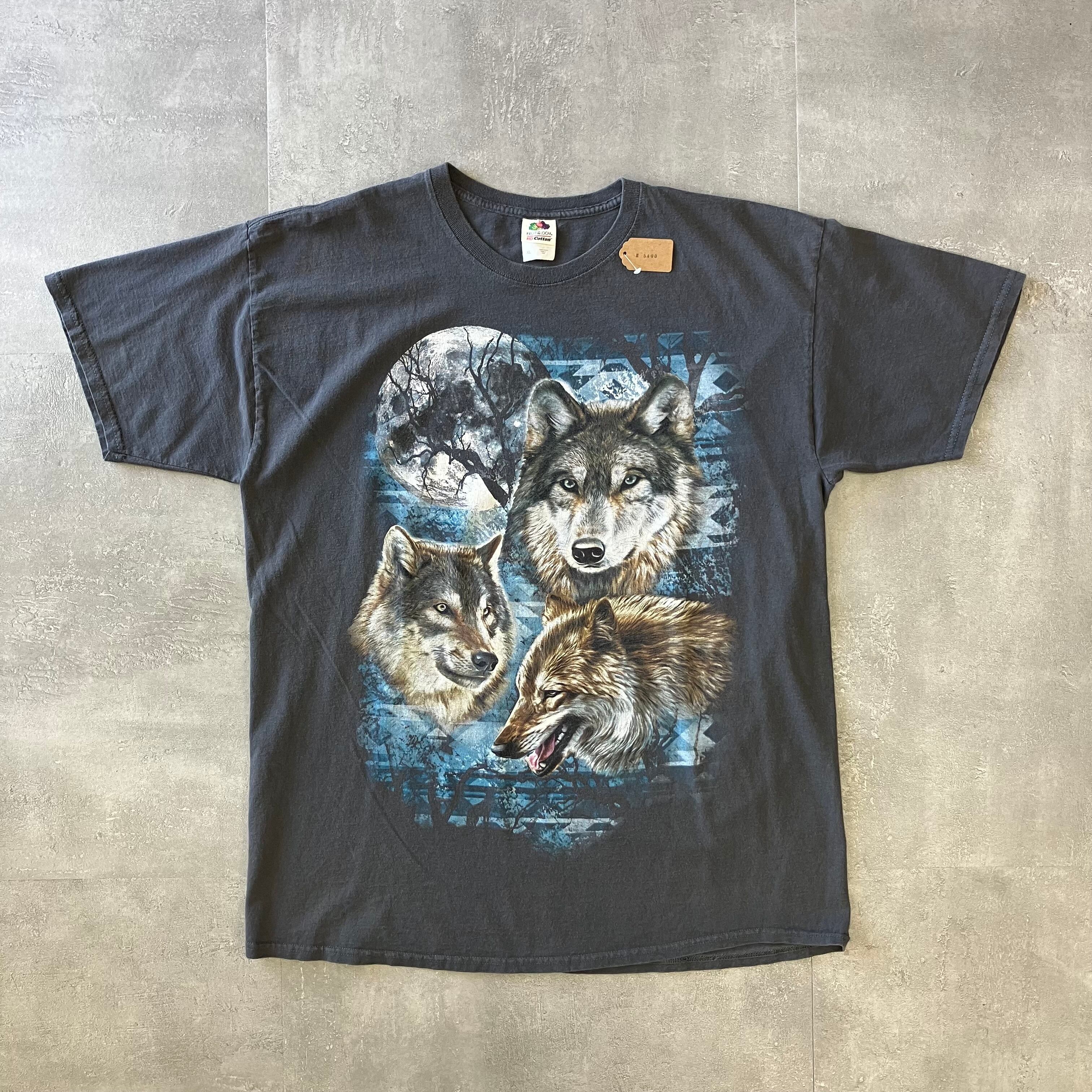 FRUIT OF THE ROOM 00s ウルフ アニマルプリントTee XL No.2010