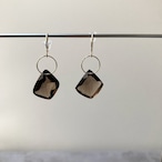 Ind Gem Earrings ~smoky quartz free form~