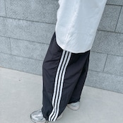 nylon line pants /black
