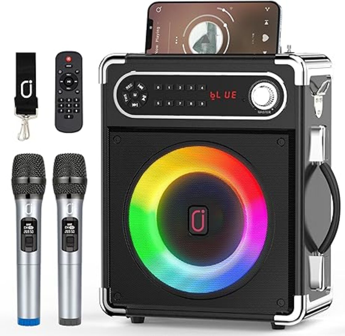 JYX スピーカーセット 拡声器 ワイヤレスマイク2本 Bluetooth 5.0対応 