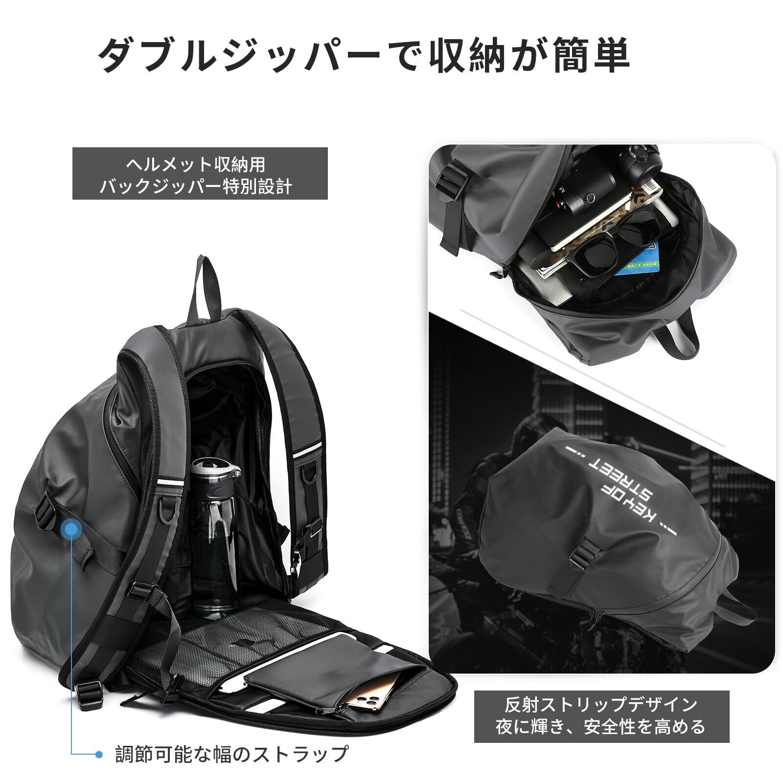 [SEAFEW] ヘルメットバッグ メンズ バイクリュック 防水 バックパック ヘルメットケース リュック 大容量トラベルバッグ サイクリング ...