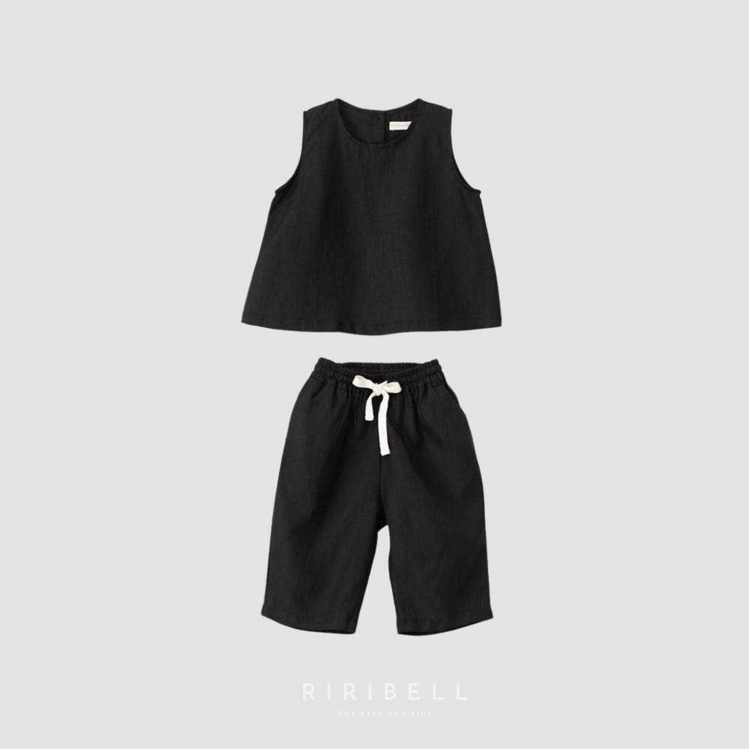 予約【son and daughter】Koa Linen Sets - Black / 2-3月頃入荷予定