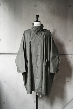 90s "eskandar" cotton×pu square design oversized coat