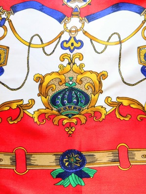 アンティーク王族調柄大判スカーフ/antiqueBIGsize古雑貨古小物