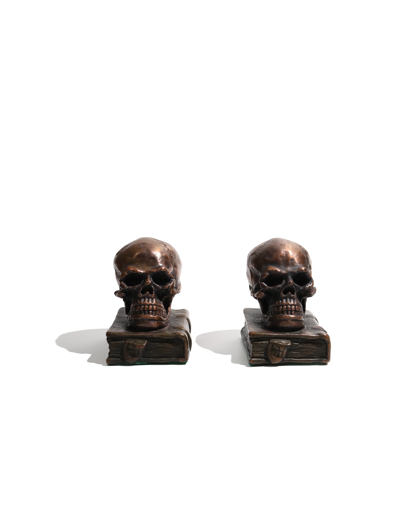 SKULL AND BOOK" BOOK ENDS