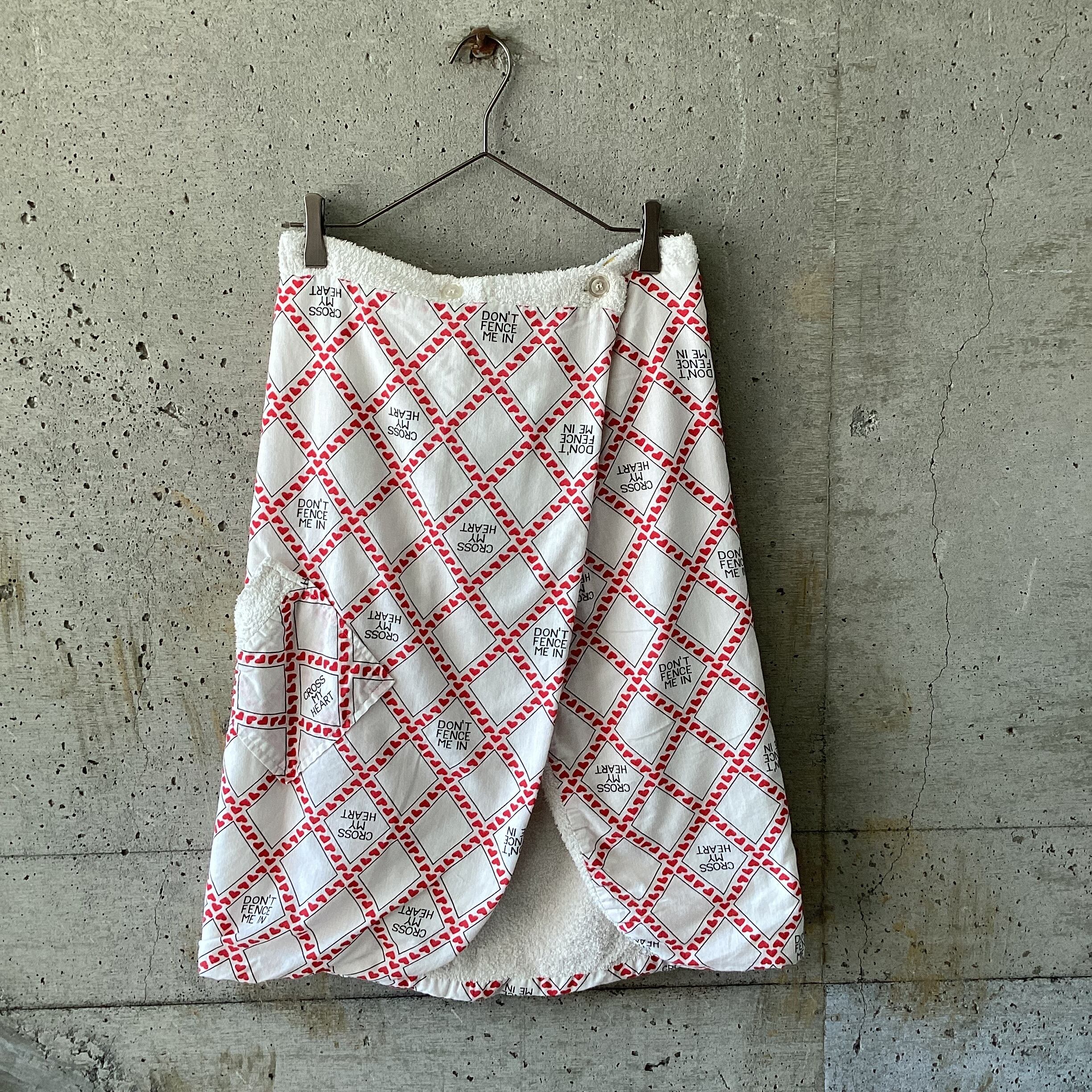 Heart motif towel wrap skirt