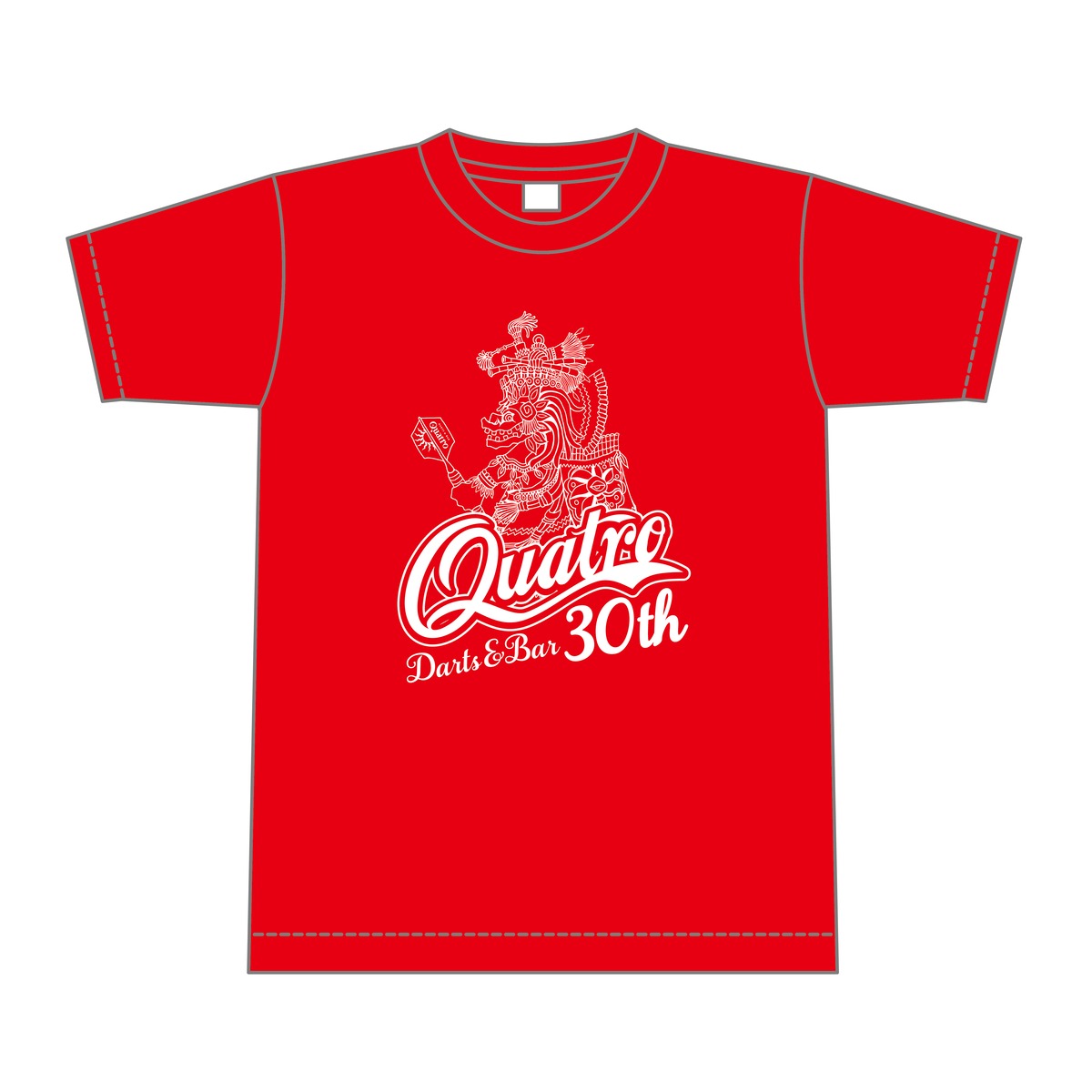 30th Tshirt red Darts&Bar QUATRO