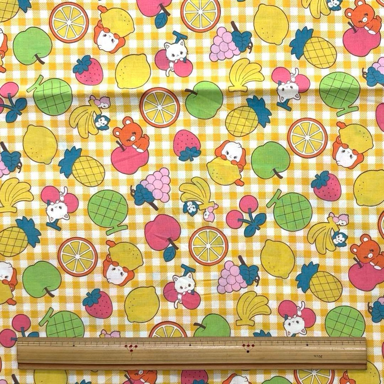 Cdr390-1◆50cm◆S◆綿100%シャーティング生地◆チェックレトロ柄