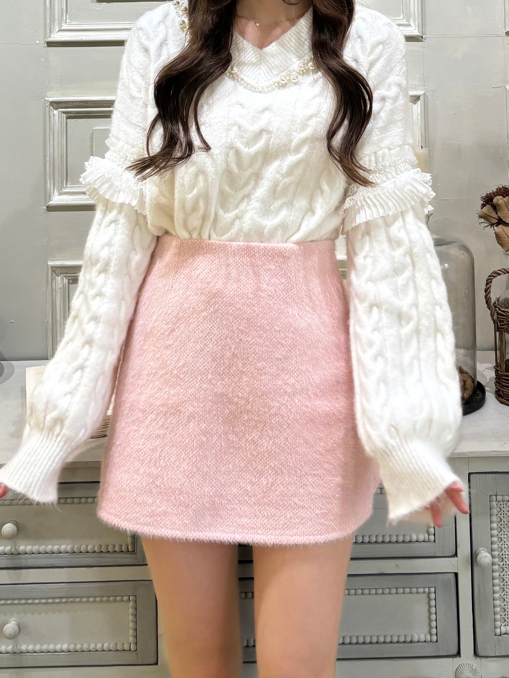 【Renonqle】pink mini skirt