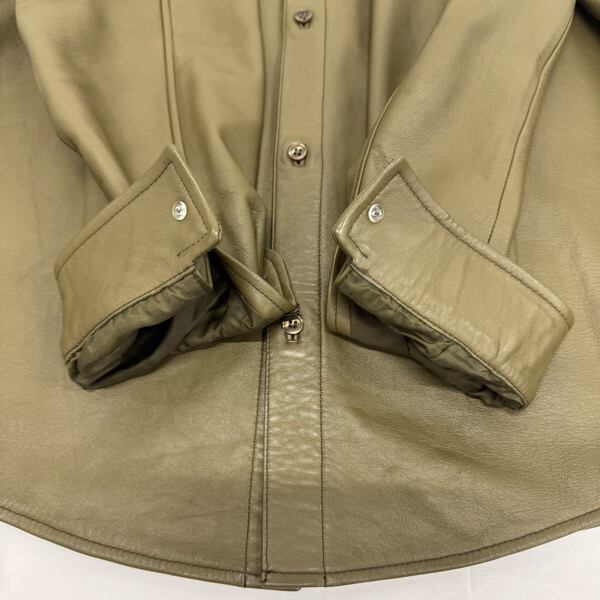 Supreme/シュプリーム【21AW】Leather Shirt/レザー シャツ/オリーブ/L