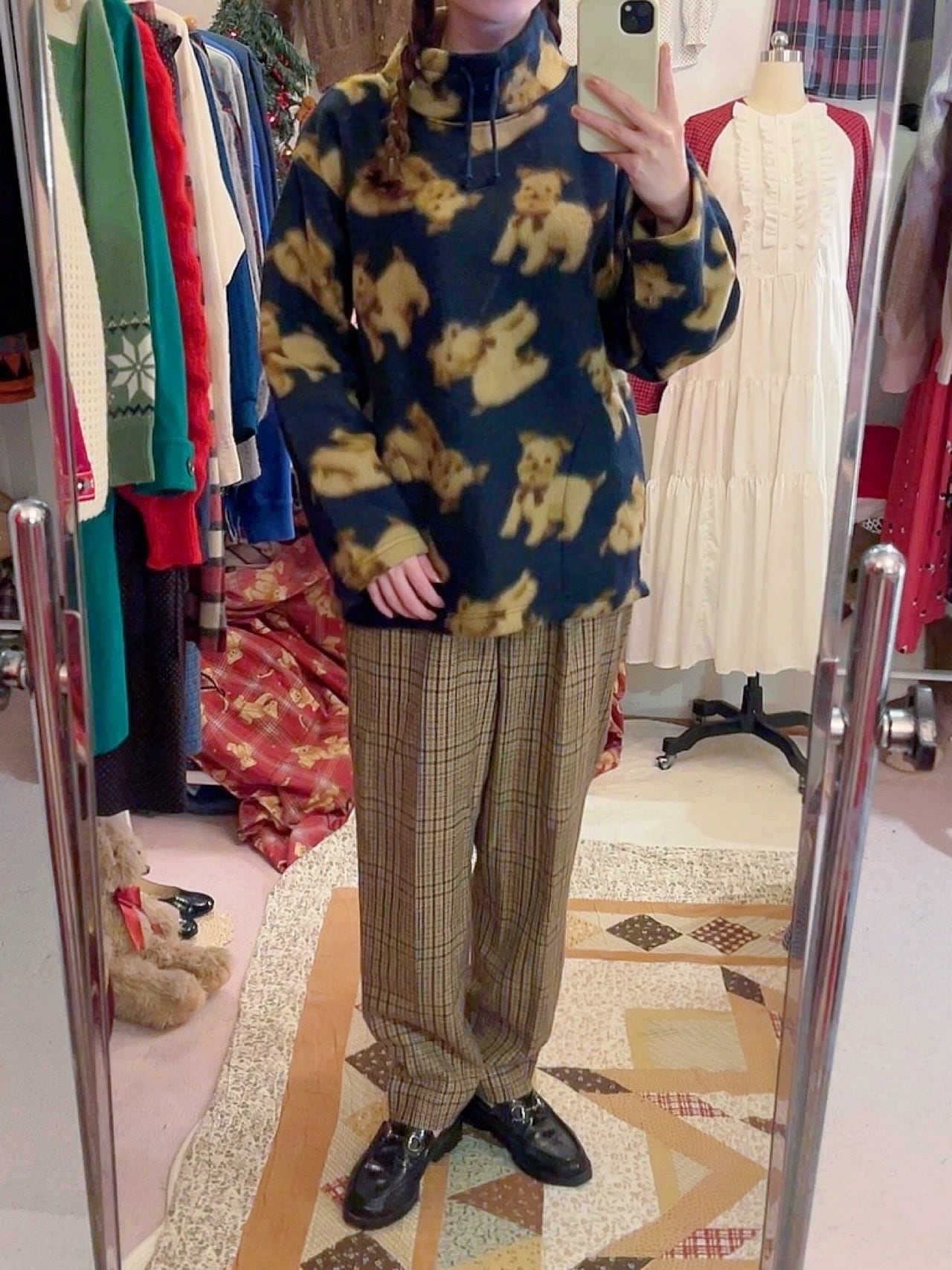 dog high neck fleece pullover