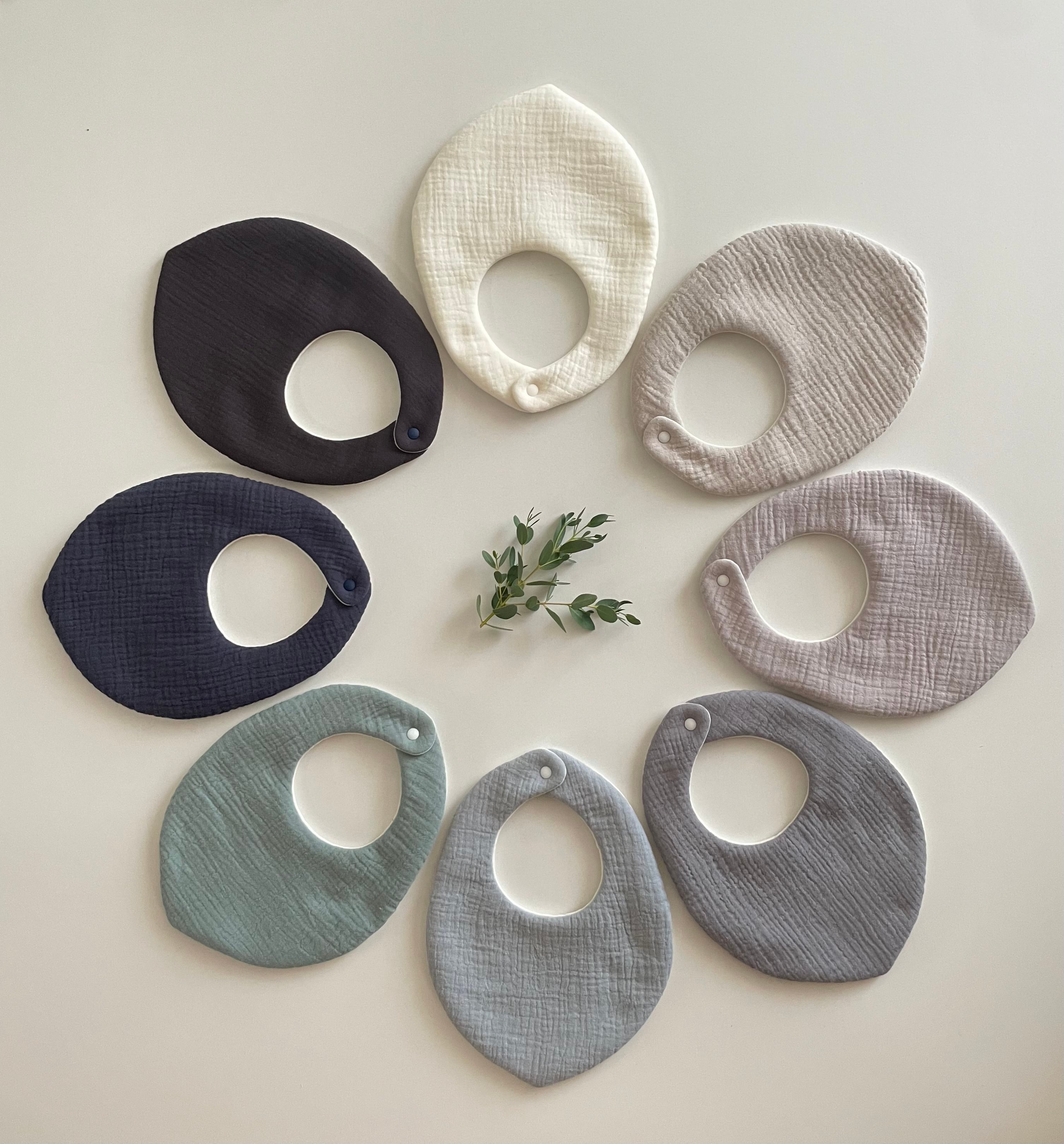 ハンドメイド スタイ ぽこぽこダブルガーゼ 花びらスタイ