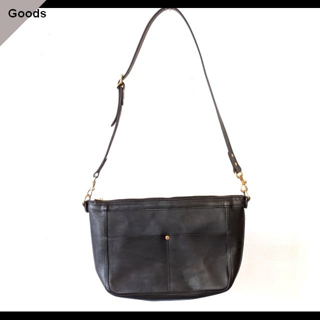 vasco Leather Telephone Shoulder Bag VS-312L (Black)