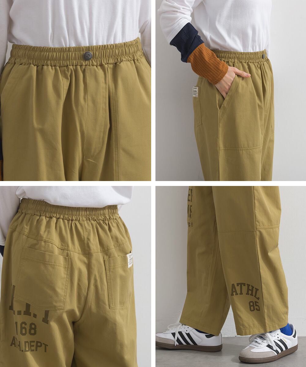 K261040 ロゴプリントツイルワークパンツ / Logo Print Twill Work